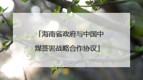 海南省政府与中国中煤签署战略合作协议