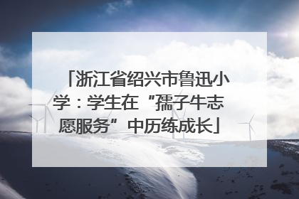 浙江省绍兴市鲁迅小学：学生在“孺子牛志愿服务”中历练成长