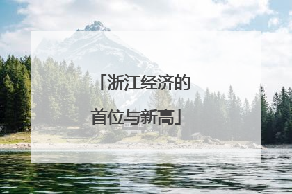 浙江经济的首位与新高
