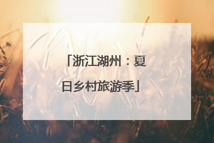 浙江湖州：夏日乡村旅游季