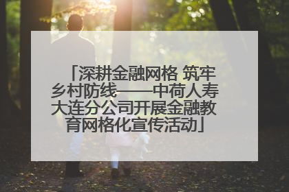 深耕金融网格 筑牢乡村防线——中荷人寿大连分公司开展金融教育网格化宣传活动