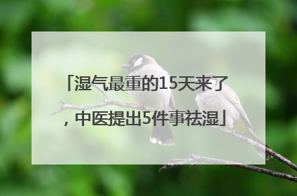湿气最重的15天来了，中医提出5件事祛湿