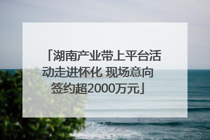 湖南产业带上平台活动走进怀化 现场意向签约超2000万元