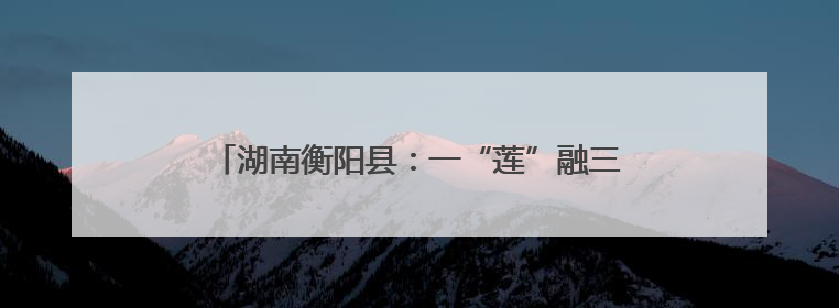 湖南衡阳县：一“莲”融三产 “荷”美乡村兴业富民