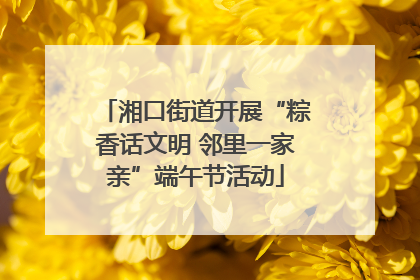 湘口街道开展“粽香话文明 邻里一家亲”端午节活动