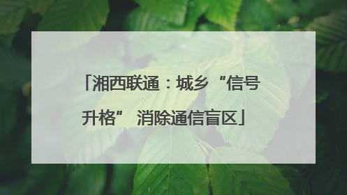 湘西联通：城乡“信号升格” 消除通信盲区