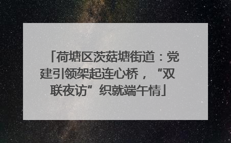 荷塘区茨菇塘街道：党建引领架起连心桥，“双联夜访”织就端午情