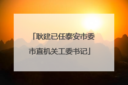 耿建已任泰安市委市直机关工委书记