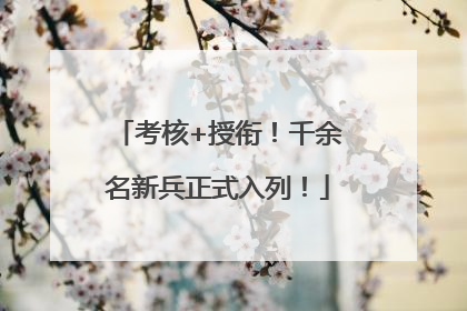 考核+授衔！千余名新兵正式入列！