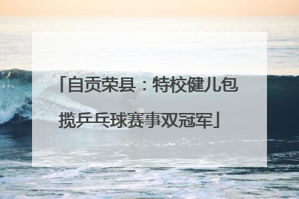 自贡荣县：特校健儿包揽乒乓球赛事双冠军