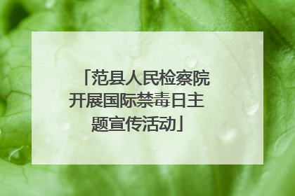 范县人民检察院开展国际禁毒日主题宣传活动