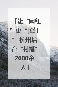 让“网红”更“长红” 杭州培育“村播”2600余人