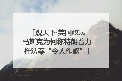 观天下·美国政坛｜马斯克为何称特朗普力推法案“令人作呕”
