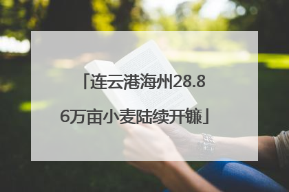 连云港海州28.86万亩小麦陆续开镰