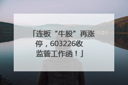连板“牛股”再涨停，603226收监管工作函！