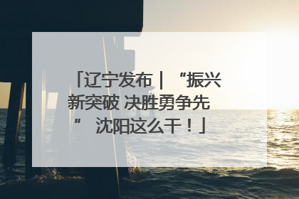 辽宁发布｜“振兴新突破 决胜勇争先” 沈阳这么干！