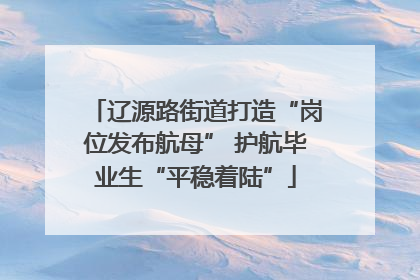 辽源路街道打造“岗位发布航母” 护航毕业生“平稳着陆”