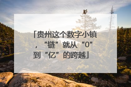 贵州这个数字小镇，“链”就从“0”到“亿”的跨越