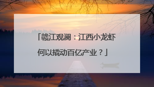 赣江观澜：江西小龙虾何以撬动百亿产业？