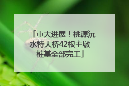 重大进展！桃源沅水特大桥42根主墩桩基全部完工