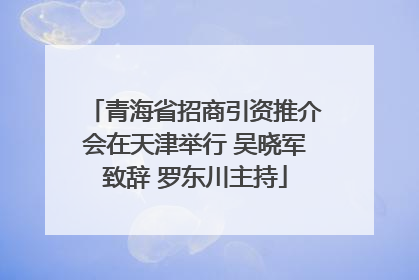青海省招商引资推介会在天津举行 吴晓军致辞 罗东川主持