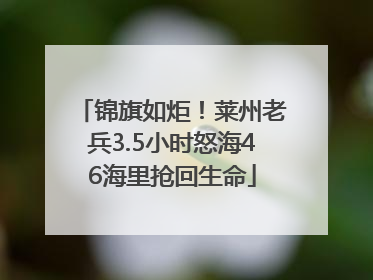锦旗如炬！莱州老兵3.5小时怒海46海里抢回生命