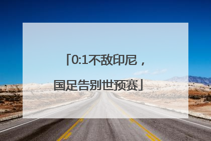 0:1不敌印尼，国足告别世预赛