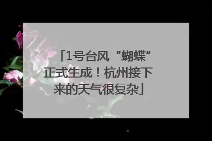 1号台风“蝴蝶”正式生成！杭州接下来的天气很复杂