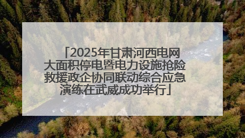 2025年甘肃河西电网大面积停电暨电力设施抢险救援政企协同联动综合应急演练在武威成功举行