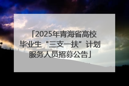 2025年青海省高校毕业生“三支一扶”计划服务人员招募公告