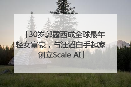30岁郭露西成全球最年轻女富豪，与汪滔白手起家创立Scale AI