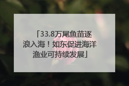 33.8万尾鱼苗逐浪入海！如东促进海洋渔业可持续发展