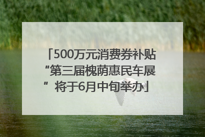500万元消费券补贴 “第三届槐荫惠民车展”将于6月中旬举办