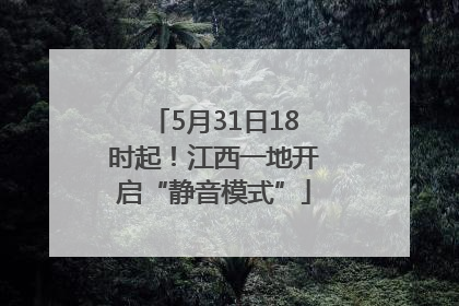 5月31日18时起！江西一地开启“静音模式”