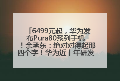 6499元起，华为发布Pura80系列手机！余承东：绝对对得起那四个字！华为近十年研发投入12490亿元