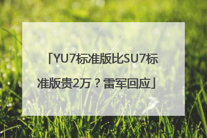 YU7标准版比SU7标准版贵2万？雷军回应